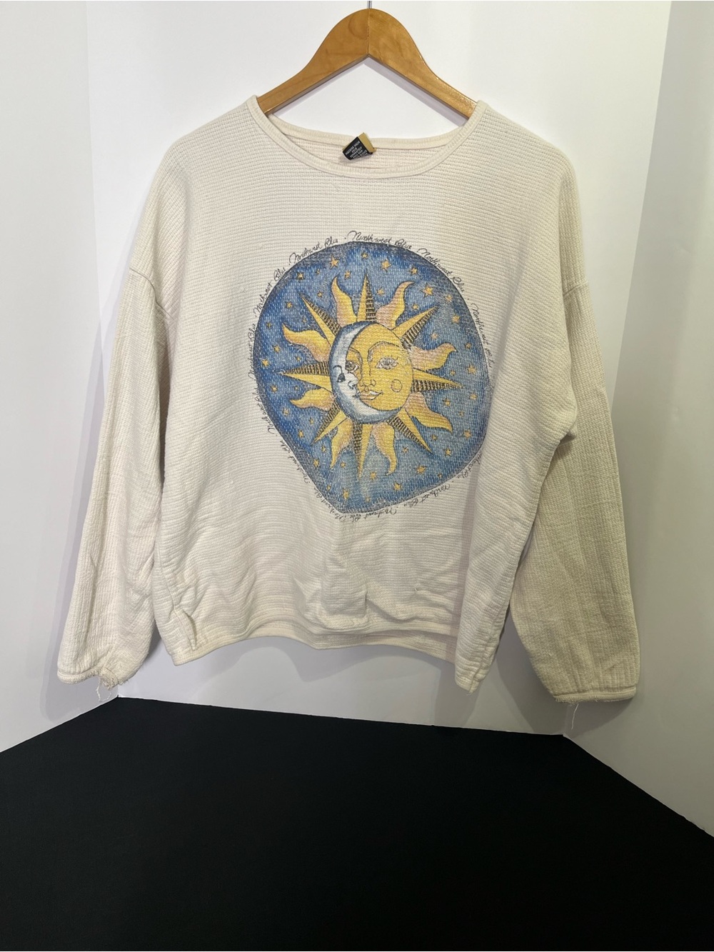 Northwest Cream Sun & Moon Graphic Crewneck Sweater